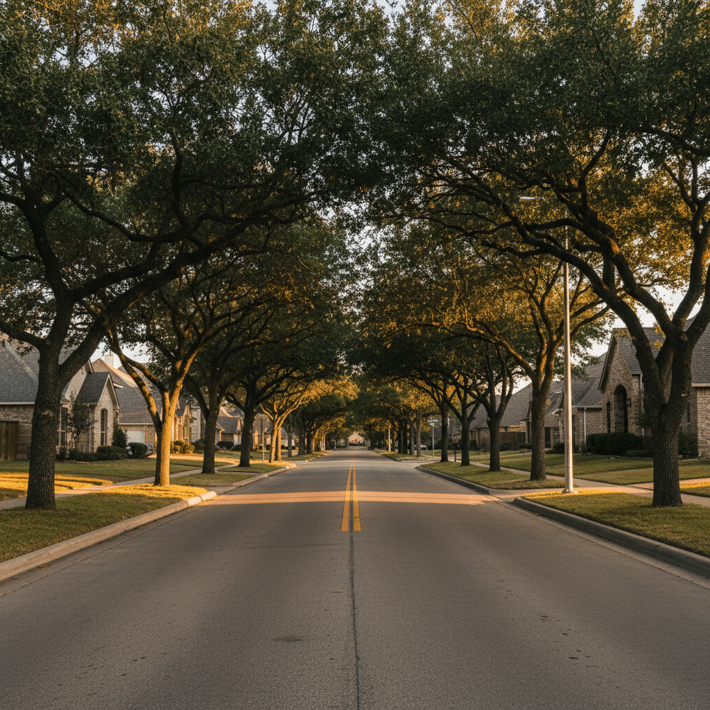 Well-maintained residential street in Keller showing quality infrastructure