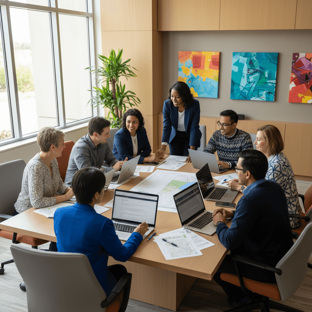 Residents from multiple cities collaborating on shared projects