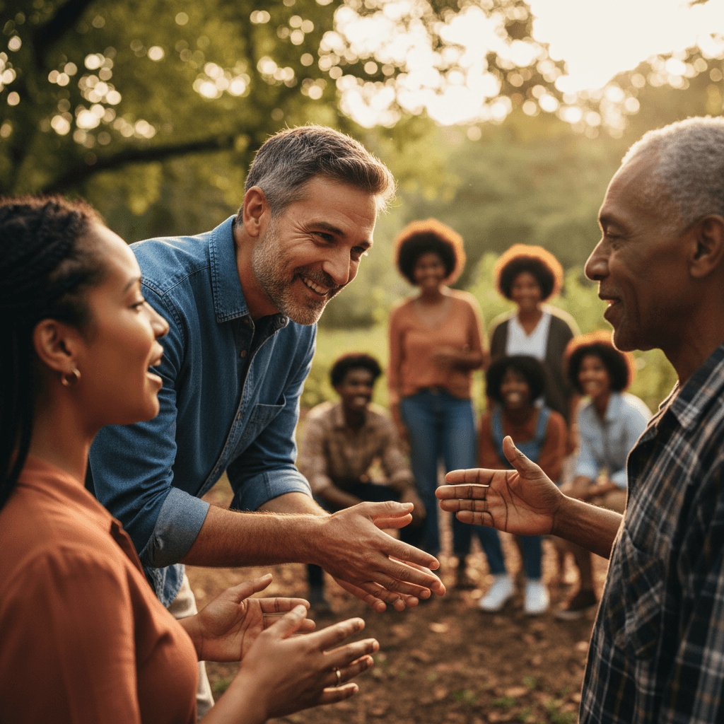 Ed Prem engaging with Keller residents in community conversation